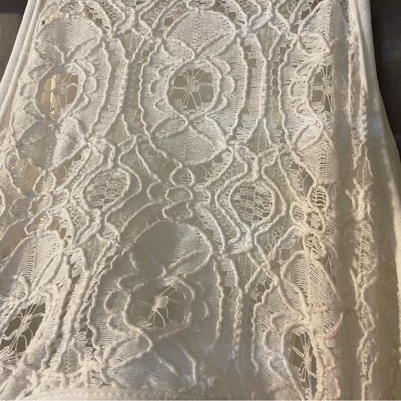 White XS womens lined sleeveless dress. Lace open back. Side zipper - Picture 3 of 9